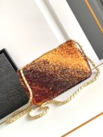 FLAP BAG 20 IN OMBRE ORANGE SEQUINS GOLD HARDWARE - Image 5