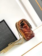 FLAP BAG 20 IN OMBRE ORANGE SEQUINS GOLD HARDWARE - Image 7