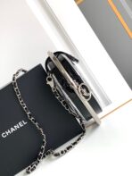 CC MINI 18 EARTH GLOBE ORB CHAIN BAG IN SILVER CALFSKIN - Image 9