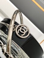 CC MINI 18 EARTH GLOBE ORB CHAIN BAG IN SILVER CALFSKIN - Image 7