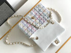 CC MEDIUM 20 FLAP BAG IN WHITE WOOL TWEED - Image 5