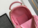 CC CLASSIC MINI 18 BACKPACK LIGHT PINK WOOL TWEED MIXED FIBERS GOLD TONE METAL - Image 10