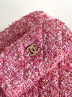 CC CLASSIC MINI 18 BACKPACK LIGHT PINK WOOL TWEED MIXED FIBERS GOLD TONE METAL - Image 4