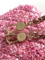 CC CLASSIC MINI 18 BACKPACK LIGHT PINK WOOL TWEED MIXED FIBERS GOLD TONE METAL - Image 6