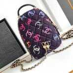 CC CLASSIC MINI 18 BACKPACK COLORFUL WOOL COTTON MIXED FIBERS GOLD TONE METAL - Image 3