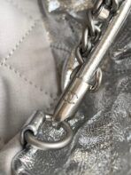 CC 22 BAG IN SILVER SHINY CALFSKIN AND GOLD METAL - Image 10