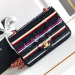 MINI 20 CLASSIC HANDBAG IN BLACK EMBROIDERED TWEED SEQUINS - Image 2