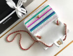 MINI 20 CLASSIC HANDBAG IN WHITE EMBROIDERED TWEED SEQUINS - Image 5