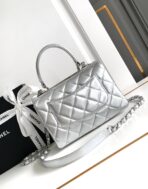 CC MINI 19 FLAP BAG IN SILVER CALFSKIN - Image 3
