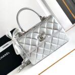 CC MINI 19 FLAP BAG IN SILVER CALFSKIN - Image 2
