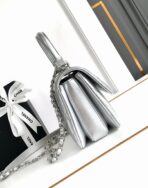 CC MINI 19 FLAP BAG IN SILVER CALFSKIN - Image 10