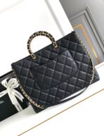 CC LARGE 33 BAG IN BLACK CALFSKIN GOLD HARDWARE - Image 3