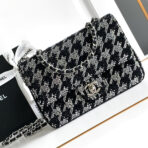 CC 21 EVENING BAG IN BLACK MIX SILVER CALFSKIN