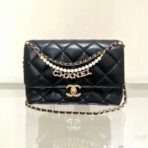 CC MINI 23 FLAP BAG IN BLACK CALFSKIN GOLD HARDWARE - Image 2