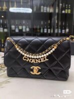 CC MINI 23 FLAP BAG IN BLACK CALFSKIN GOLD HARDWARE - Image 4