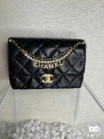 CC MINI 23 FLAP BAG IN BLACK CALFSKIN GOLD HARDWARE - Image 3