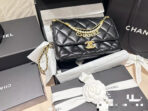 CC MINI 23 FLAP BAG IN BLACK CALFSKIN GOLD HARDWARE - Image 8