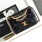 CC MINI 20 FLAP BAG IN BLACK LAMBSKIN GOLD HARDWARE - Image 2