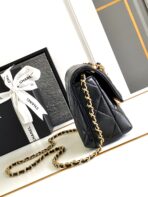 CC MINI 20 FLAP BAG IN BLACK LAMBSKIN GOLD HARDWARE - Image 8