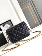 CC MINI 20 FLAP BAG IN BLACK LAMBSKIN GOLD HARDWARE - Image 3
