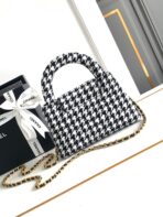 CC SMALL 20 KELLY SHOPPER BLACK MIX WHITE TWEED BRUSHED GOLD HARDWARE - Image 3