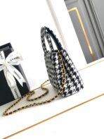 CC SMALL 20 KELLY SHOPPER BLACK MIX WHITE TWEED BRUSHED GOLD HARDWARE - Image 10