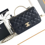 CC MINI 20 FLAP BAG IN BLACK CALFSKIN - Image 2