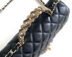 CC MINI 20 FLAP BAG IN BLACK CALFSKIN - Image 9