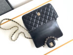 CC MINI 20 FLAP BAG IN BLACK CALFSKIN - Image 4