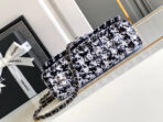 CC 21 EVENING BAG IN BLACK MIX WHITE WOOL TWEED - Image 9