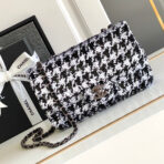 CC 21 EVENING BAG IN BLACK MIX WHITE WOOL TWEED - Image 2