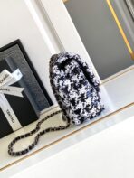CC 21 EVENING BAG IN BLACK MIX WHITE WOOL TWEED - Image 10