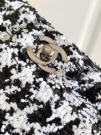 CC 21 EVENING BAG IN BLACK MIX WHITE WOOL TWEED - Image 5