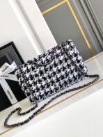 CC 21 EVENING BAG IN BLACK MIX WHITE WOOL TWEED - Image 3