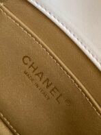 CC MINI 20 FLAP BAG IN WHITE LAMBSKIN GOLD HARDWARE - Image 10