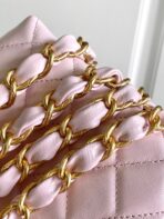CC MINI 13 CLUTCH WITH STRAP IN LIGHT PINK LAMBSKIN ATTACH BOW - Image 6