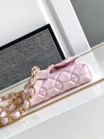 CC MINI 13 CLUTCH WITH STRAP IN LIGHT PINK LAMBSKIN ATTACH BOW - Image 8