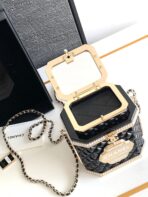 CC 12 TEA BOX MINAUDIERE BAG IN BLACK RESIN - Image 5