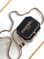CC 12 TEA BOX MINAUDIERE BAG IN BLACK RESIN - Image 6