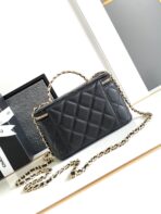 CC 17 CLUTCH WITH STRAP IN BLACK CALFSKIN - Image 3