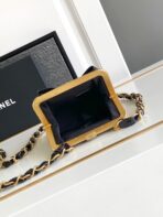 CC MINI 13 CLUTCH WITH STRAP IN BLACK LAMBSKIN ATTACH BOW - Image 10