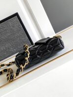 CC MINI 13 CLUTCH WITH STRAP IN BLACK LAMBSKIN ATTACH BOW - Image 8