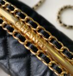 CC MINI 19 CLUTCH WITH STRAP IN BLACK CALFSKIN - Image 7