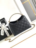 CC MINI 19 CLUTCH WITH STRAP IN BLACK CALFSKIN - Image 4