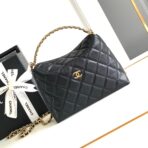 CC MINI 19 CLUTCH WITH STRAP IN BLACK CALFSKIN - Image 2