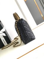 CC MINI 19 CLUTCH WITH STRAP IN BLACK CALFSKIN - Image 6