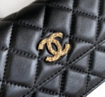 CC 18 FLAP BAG WITH HANDLE IN BLACK CALFSKIN - Image 4
