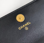 CC 18 FLAP BAG WITH HANDLE IN BLACK CALFSKIN - Image 6