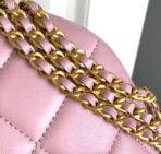 CC WAIST 24 BAG IN LIGHT PINK CALFSKIN WITH PEARL CHAIN AND GOLD HARDWARE - Image 4