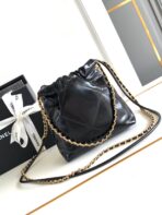 CC MINI 20 BAG IN BLACK SHINNY CALFSKIN WITH GOLD METAL - Image 3